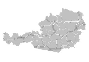Die Österreichkarte verortet das Vorhaben im Streckennetz der ÖBB-Infrastruktur AG in den Bundesländern Niederösterreich und Steiermark.