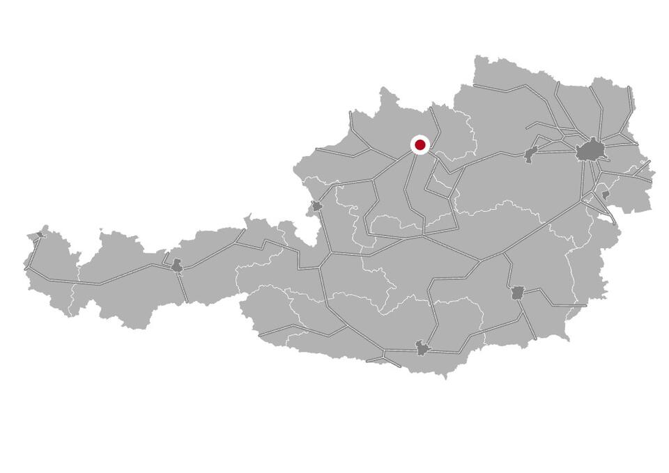 Die Österreichkarte verortet das Vorhaben im Streckennetz der ÖBB-Infrastruktur AG in den Bundesländern Wien und Niederösterreich.