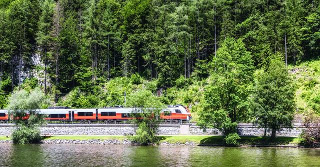 Eisenbahn Natur Wald See